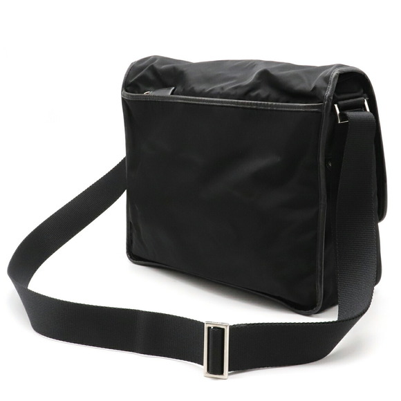 Prada Leather Messenger Black Bag Nylon Nero - Picture 1 of 9